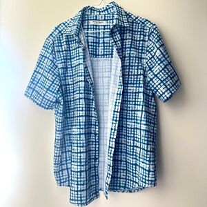Tommy Bahama Men's Blue Checkered Shortsleeve Shirt